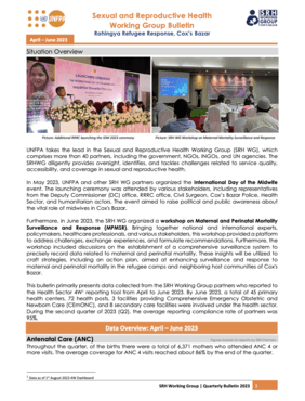 Sexual and Reproductive Health Working Group Bulletin Rohingya Refugee Response, Cox’s Bazar, April – June 2023