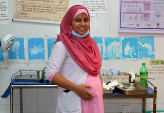 Hazera Akther did not let her pregnancy stop her from performing her duty amidst the crisis