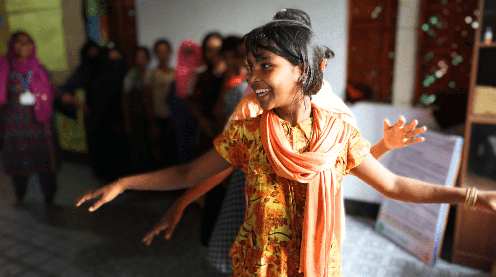 Adolescent girls from the Rohingya refugee camps in Cox's Bazar