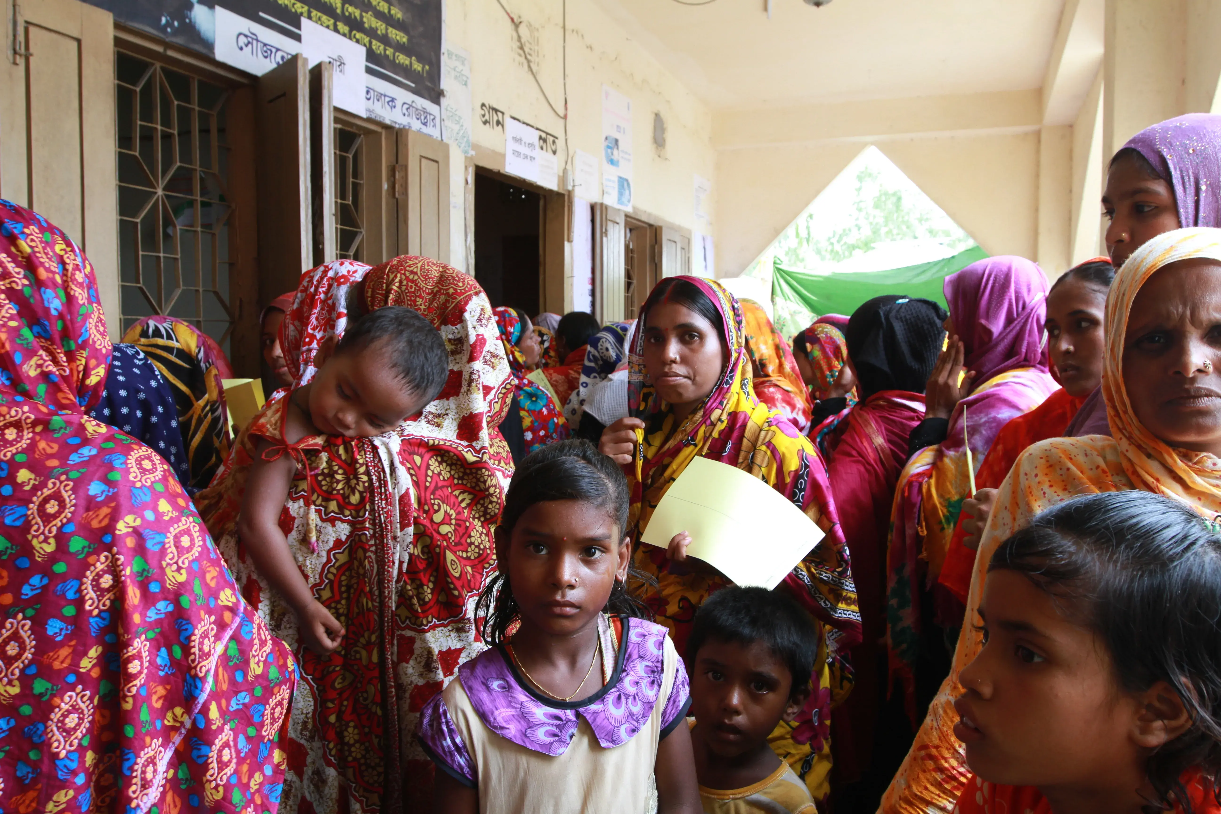 Pregnant mothers and  adolescents came together to receive sexual and reproductive health services on the 1st day of Free Medical Camp at Kurigram