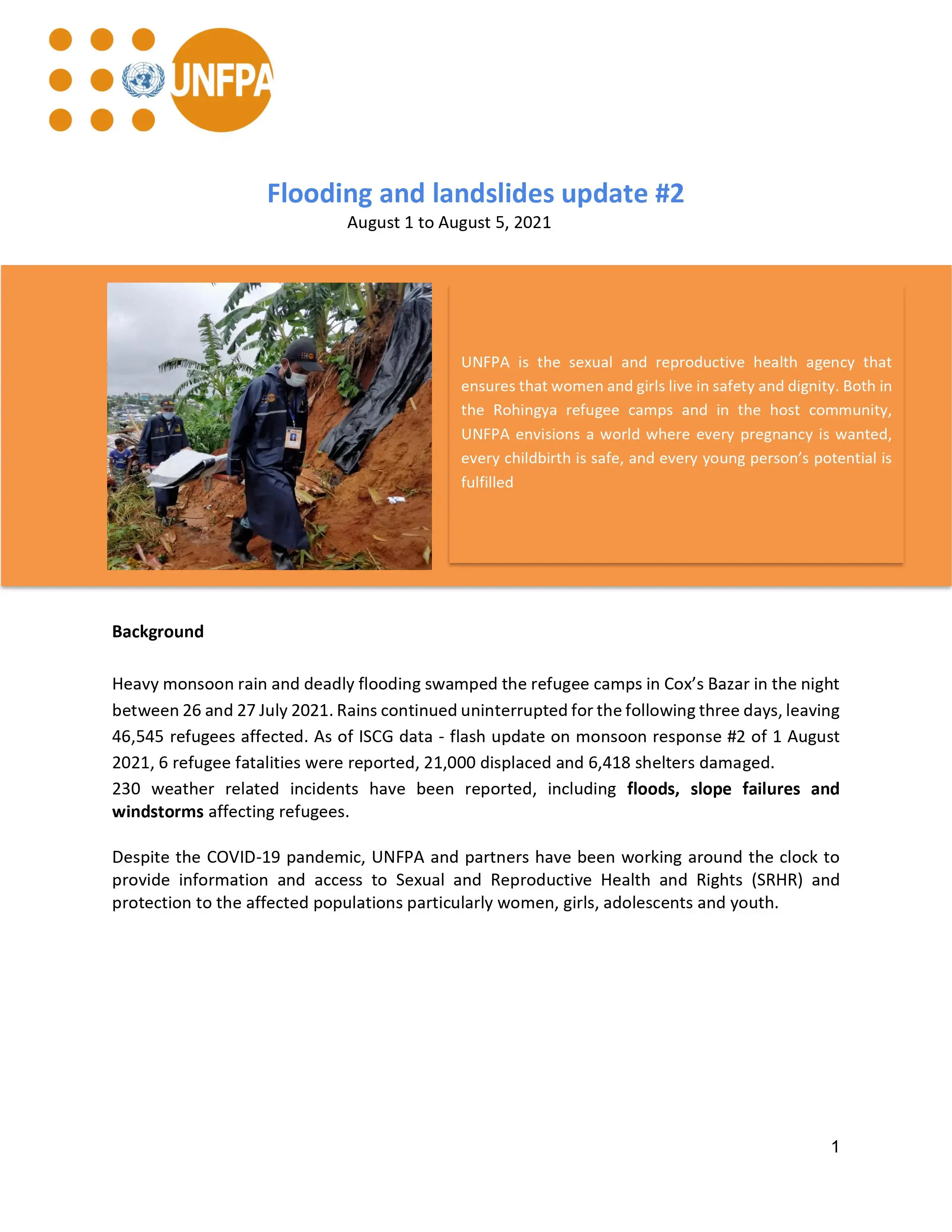 2nd update on floods and landslides in the Rohingya camps in Cox's Bazar