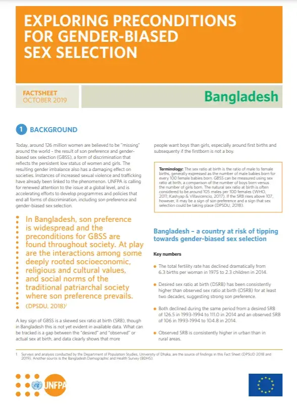 Country Factsheet: Exploring preconditions for Gender-biased Sex Selection