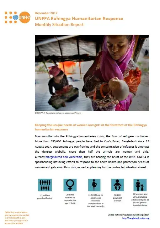 UNFPA Situation Report: Rohingya Refugee Response 30 December 2017