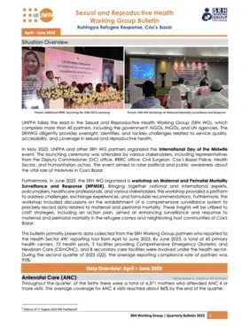 Quarterly Sexual and Reproductive Health Working Group Bulletin Rohingya Refugee Response, Cox’s Bazar, April – June 2023 